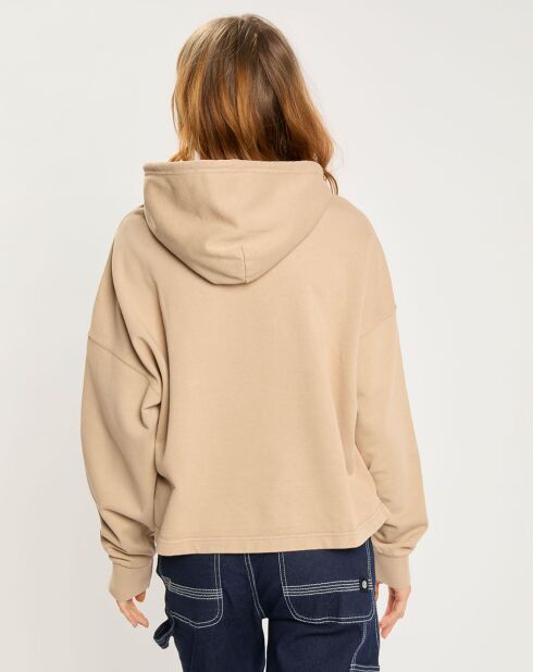 Sweat à capuche logo Ferring beige