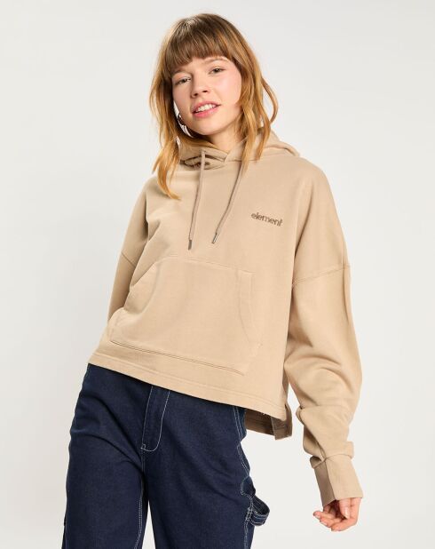 Sweat à capuche logo Ferring beige