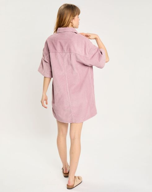 Robe en Velours côtelé rose