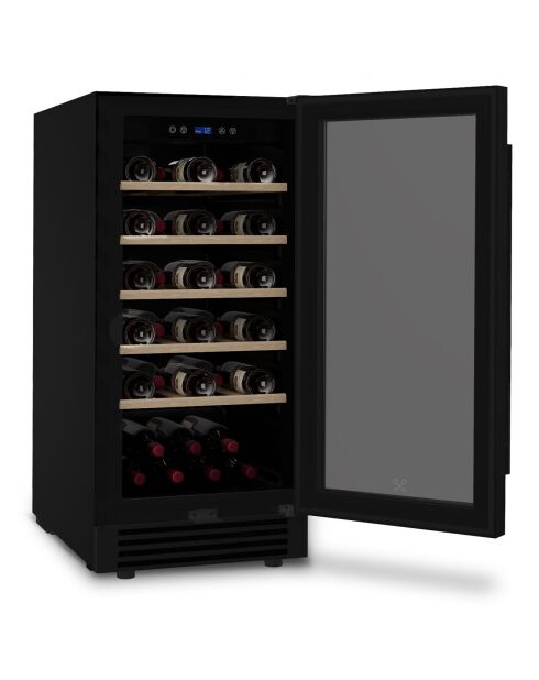 Zwarte ingebouwde wijnkelder met 32 flessen - 38x57,5x83 cm