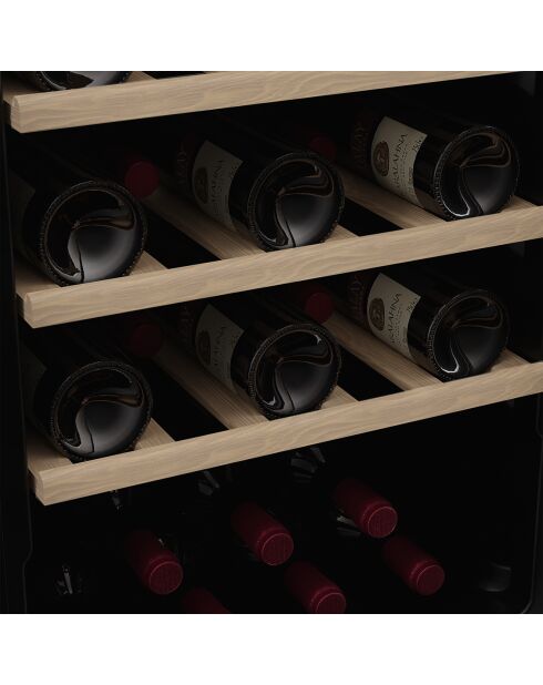Zwarte ingebouwde wijnkelder met 32 flessen - 38x57,5x83 cm