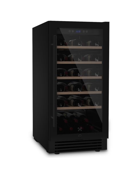Zwarte ingebouwde wijnkelder met 32 flessen - 38x57,5x83 cm