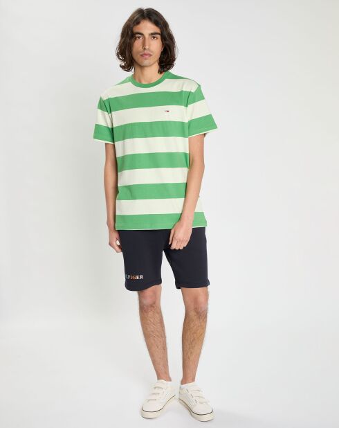 T-Shirt Tonal rayé blanc/vert