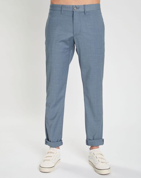 Hampton Travel Tropical blauwe getailleerde broek van wolmix