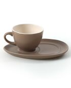 2 Tasses à café + Soucoupes taupe