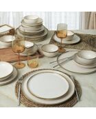 Service de table en céramique - 24 pièces blanc