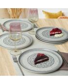 6 Assiettes plates blanches - D.28 cm