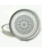 6 Assiettes plates blanches - D.28 cm