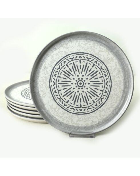 6 piatti piani bianchi - D.28 cm