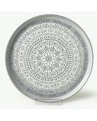 6 weiße Dessertteller - D.22 cm
