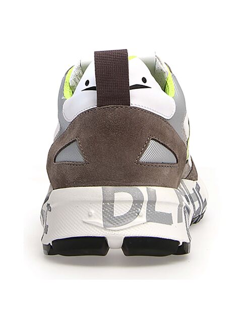 Sneakers en Velours de Cuir Paul gris/blanc