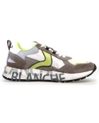 Sneakers en Velours de Cuir Paul gris/blanc