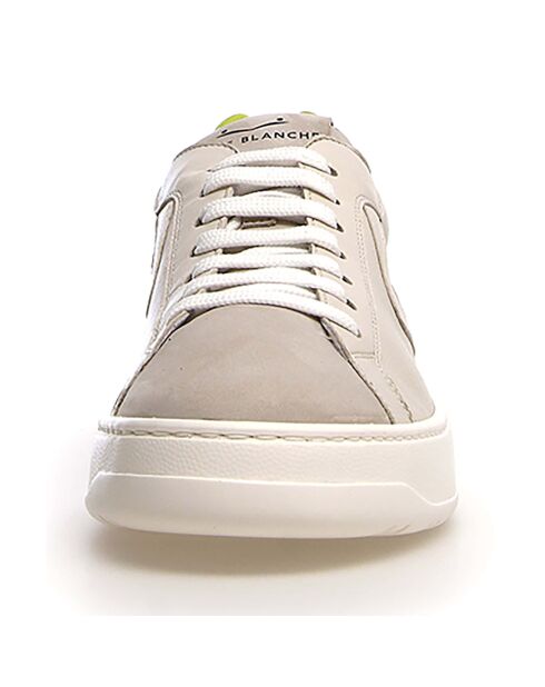 Sneakers en Cuir Félix beige/olive