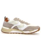 Sneakers en Cuir et Velours de Cuir Max beige/gris