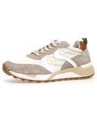 Sneakers en Cuir et Velours de Cuir Max beige/gris