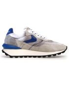 Sneakers en Cuir Léo gris/bleu