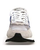 Sneakers en Cuir Léo gris/bleu