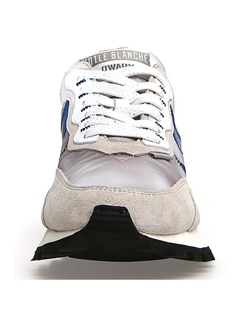 Sneakers en Cuir Léo gris/bleu