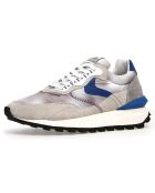 Sneakers en Cuir Léo gris/bleu