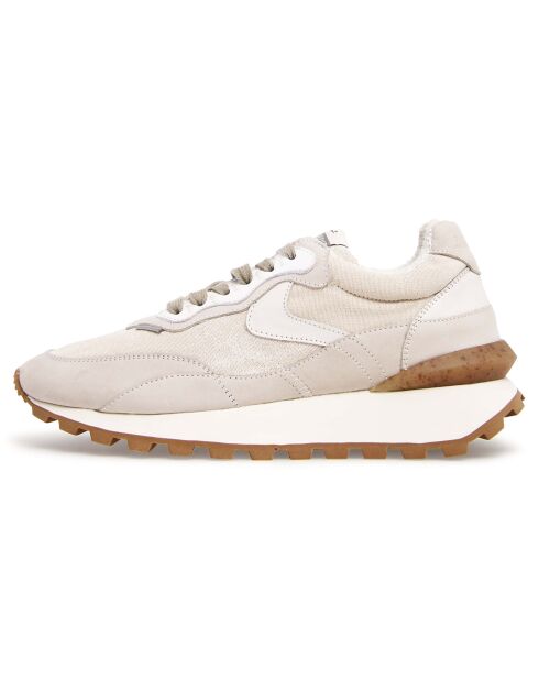 Sneakers en Cuir Léo beiges