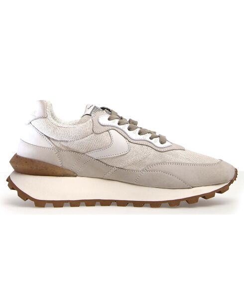 Sneakers en Cuir Léo beiges
