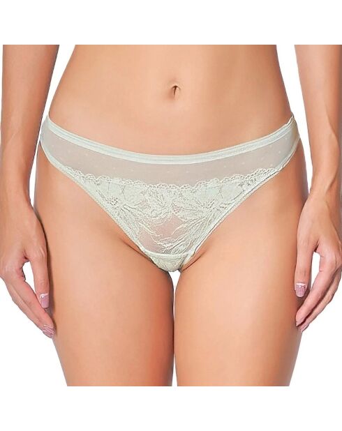 Braziliaanse string Heart Of Glass lichtgroen