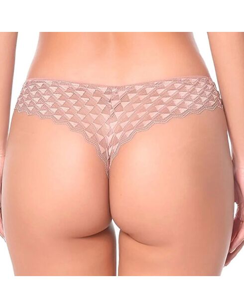 Tanga brésilien Dancing Queen rose poudré