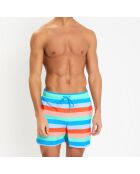 Short de bain rayé multicolore