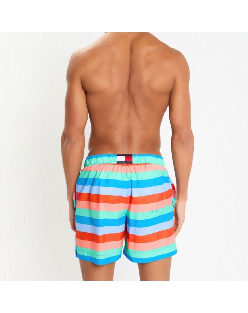 Short de bain rayé multicolore