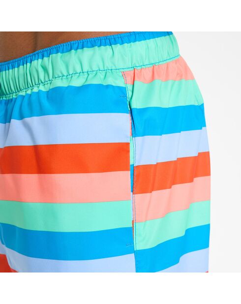 Short de bain rayé multicolore