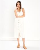 Robe midi en Coton & Lin Skylar blanche