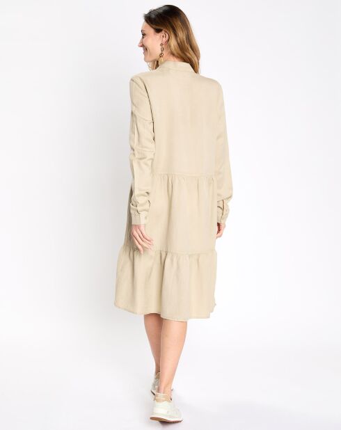 Robe chemise en Lin beige