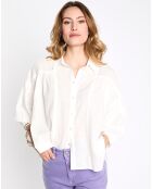 Chemise bouffante gauffrée blanche