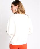 Sweat brodé ml blanc