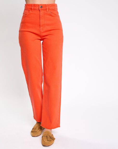 Jean 80's bord franc orange vif