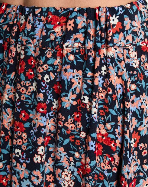 Jupe midi à fleurs multicolore
