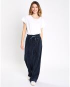 Pantalon en Velours fluide rib bleu marine