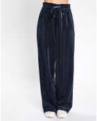 Pantalon en Velours fluide rib bleu marine