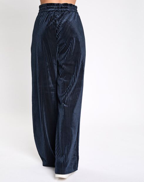 Pantalon en Velours fluide rib bleu marine