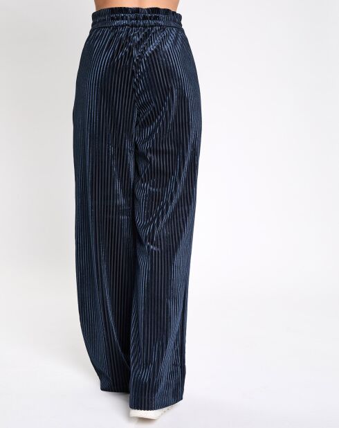 Pantalon en Velours fluide rib bleu marine