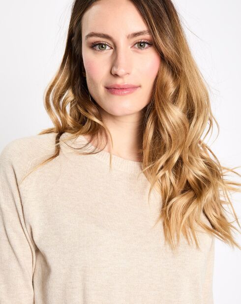 Jersey ligero de manga corta cr beige