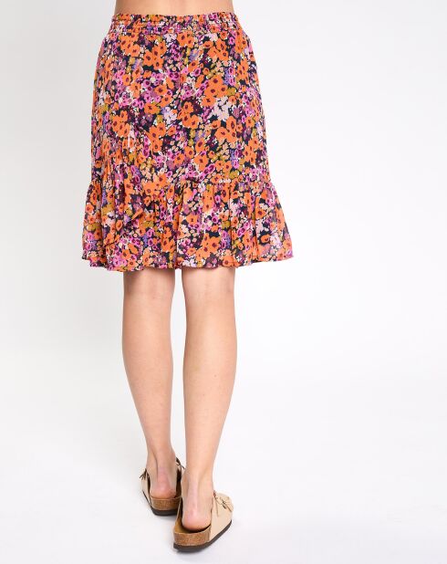 Jupe courte à volant multicolore