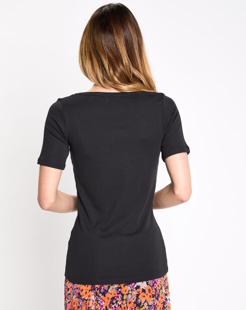 T-Shirt logo strass best noir