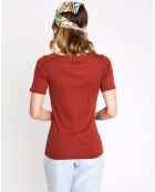 T-Shirt logo basic marron