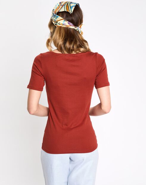 T-Shirt logo basic marron