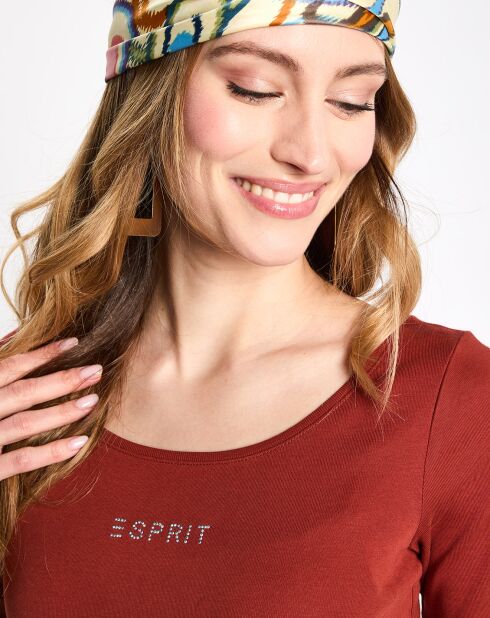 T-Shirt logo basic marron