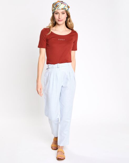 T-Shirt logo basic marron