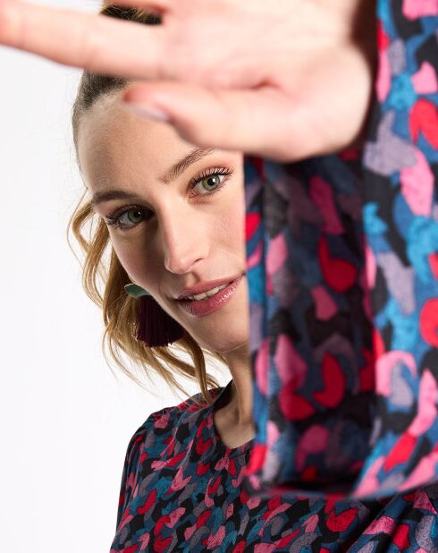 Robe à lacets print multicolore
