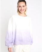 Sweat cr ml dip dye blanc/violet