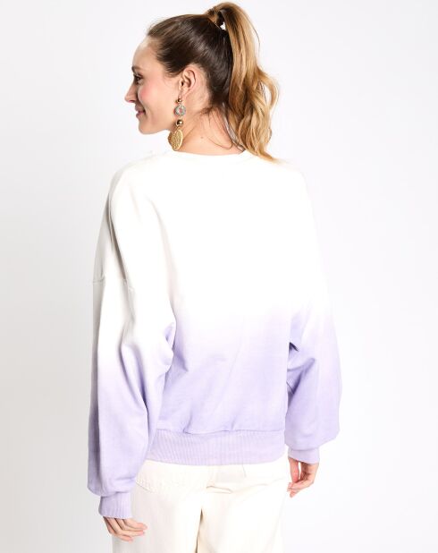 Sweat cr ml dip dye blanc/violet